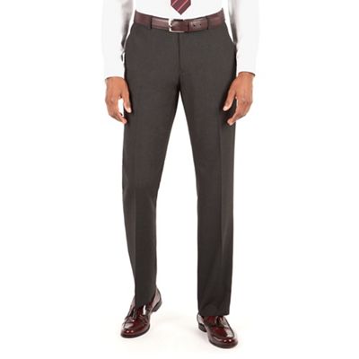 Thomas Nash Charcoal plain weave tailored fit suit trouser